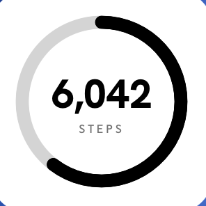 Walkki Home Screen widget showing 6,042 steps.